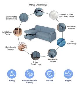 عكسها الأريكة السرير سحب L شكل أريكة سرير شقة الملكة أريكة نوم - Product Image 3