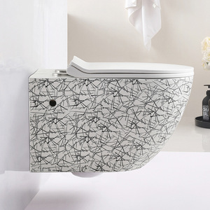 Hiện đại đá cẩm thạch tường treo nhà vệ sinh tankless nhà vệ sinh bát phong cách sang trọng phòng tắm nghệ thuật gốm <span class=keywords><strong>WC</strong></span> nhà vệ sinh - Product Image 3