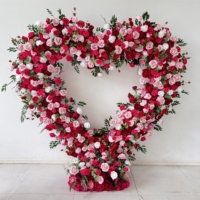 Arche de scène en forme de cœur artificiel, arrangement 5D, arche de demande en mariage avec fleurs pour décoration de mariage