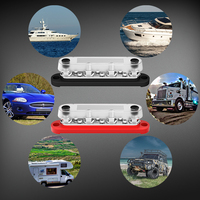 Barre omnibus de distribution d'énergie Daiertek en cuivre étamé avec 4 bornes M8, 6 bornes M4 et 4 goujons pour applications automobiles et marines