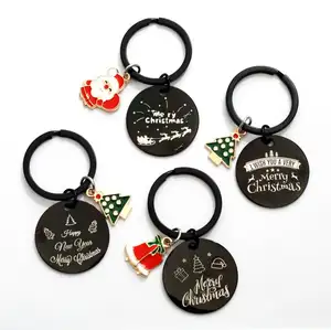 Christmas key chain customs logo children's mini gift practical bag decoration mental key chain