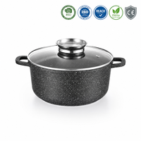 Casserole classique antiadhésive en aluminium à fond induction, durable, isolée, écologique, personnalisable, avec couvercle en verre, compatible four