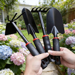 Pala de jardinería, pala pequeña de hierro, juego de herramientas para plantar verduras y flores (4 piezas), rastrillo pequeño, azada pequeña, pala. - Product Image 1