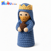 Ensemble de figurines amigurumi de la Vierge Marie en crochet fait main, poupée religieuse catholique en coton naturel, cadeau pour la fête des mères, Pâques