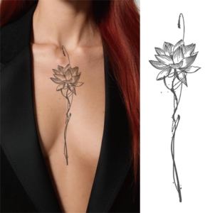 Tatuaje Temporal Semipermanente para el Pecho, Diseño Artístico Corporal a Prueba de Agua para Mujeres - Product Image 1
