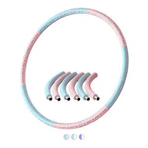 New Type 6 Sections Adjustable Adult Fitness Detachable Weighted Stainless Steel Hula Ring Hoola Hoop