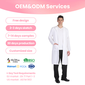 Vêtements médicaux en gros, détail de poche et coupe professionnelle, blouse de laboratoire pour adulte, costume pour les fêtes à thème scientifique - Product Image 1