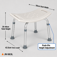 Tabouret de douche antidérapant en aluminium, siège de salle de bain, lot de 4, carton d'exportation, vente en gros, pour personnes âgées, handicapées, soins à domicile