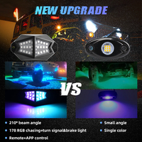 Gran angular RGB LED Rock Lights APP Control remoto LED debajo de los kits de iluminación de persecución de automóviles para todoterreno UTV ATV Touring