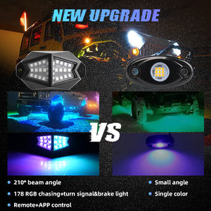 Gran angular RGB LED Rock Lights APP Control remoto LED debajo de los kits de iluminación de persecución de automóviles para todoterreno UTV ATV Touring - Product Image 5
