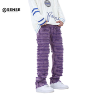 Fabricants de jeans sur mesure, streetwear, hip hop, jeans évasés très usés, pour hommes