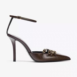 Sandalias de Tacón Alto con Punta en Pico y Correa con Hebilla para Mujer - Tacón Delgado, Sandalias de Moda con Punta Cerrada y una Sola Correa - Product Image 4
