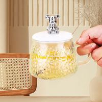 400Ml Mignon Petit Ours Marteau Motif Poignée D'eau Tasse Café Boisson pour Petit Déjeuner À Motifs