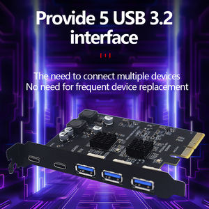 TISHRIC USB <span class=keywords><strong>3.2</strong></span>-uitbreidingskaart met 10Gbps PCI-E 4X-adapter <span class=keywords><strong>2</strong></span> Type-C-poorten <span class=keywords><strong>3</strong></span> USB <span class=keywords><strong>3.2</strong></span>-poorten - Product Image 5