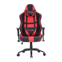 Chaise de jeu en cuir synthétique PU avec cadre en fer, éclairage RGB, accoudoirs ergonomiques extensibles, inclinable, pivotante, style racing moderne, cinq étoiles