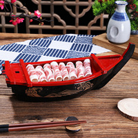 LOMATO Grand bateau à sushi en plastique ABS durable, écologique, avec logo personnalisé, pour la maison, le bureau, l'hôtel et la restauration