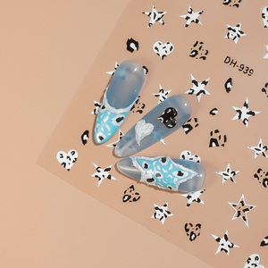 Automne <span class=keywords><strong>hiver</strong></span> léopard étoile coeur ongles autocollants coloré Nail Art décalcomanies auto-adhésif manucure décoration - Product Image 5