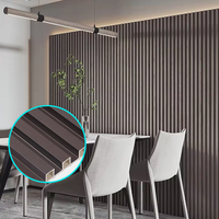 Panneau à lattes cannelées en WPC, aspect bois 3D minimaliste, écologique, imperméable, avec décor en bois pour salon, chambre à coucher, salle à manger