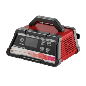 Cargador de batería inteligente totalmente automático 2A 8A 15A 12V Banco cargador de batería de litio/mantenedor alternador comprobar con abrazaderas de cable