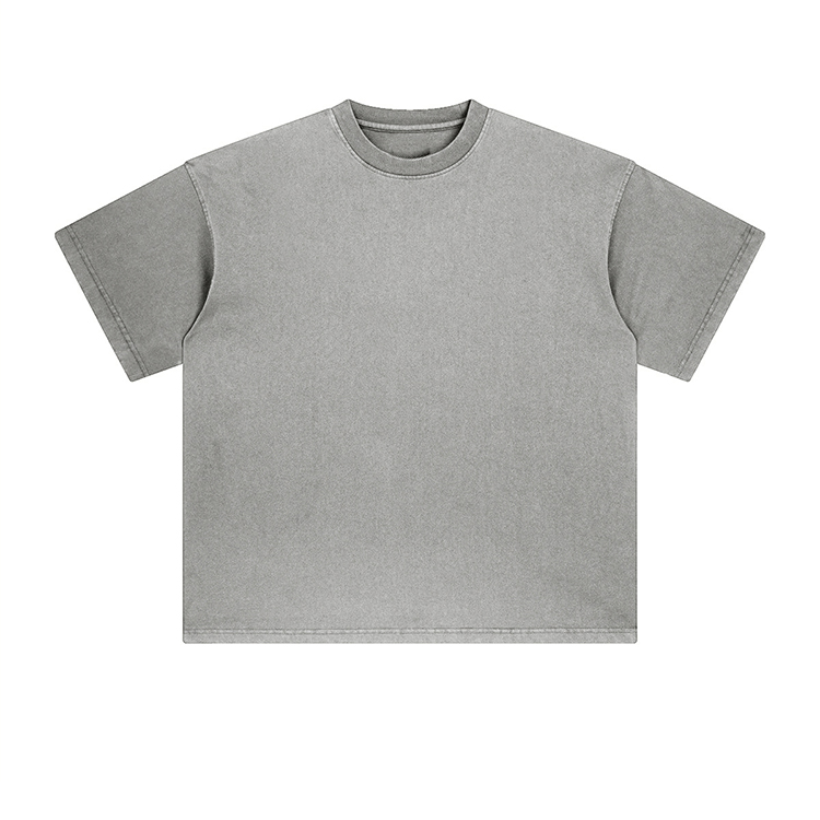 ZewuMen's 2025 Spring Summer 260G Pure Cotton Washed T-shirt Retro