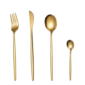 Di alta qualità In acciaio inox 304 oro posate, oro opaco cucchiaio forchetta coltello posate set