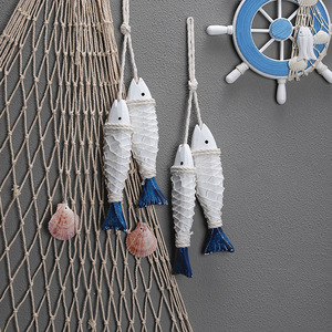 Decoración de pared con forma de pez de madera de Mystic Arts, estilo mediterráneo, adorno colgante para el hogar, decoración náutica de playa - Product Image 5