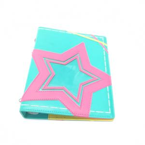 <span class=keywords><strong>Classeur</strong></span> de budget coloré vert et rouge a5 personnalisé découpé mécanisme d'anneau de reliure de budget d'économie d'argent amovible - Product Image 1