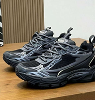 Nouvelle mode décontractée : Chaussures de course à lacets, bout pointu, rehaussantes, avec empeigne en maille, doublure en peluche, logo 3D, semelle extérieure en gel amortissante et semelle épaisse.