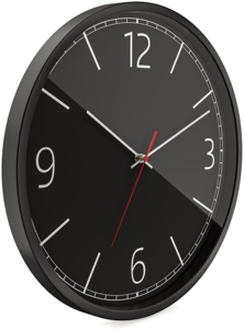 นาฬิกาแขวนผนังแบบมินิมอล ขนาด 12 นิ้ว สีดำคลาสสิก ผลิตจากพลาสติก เงียบไร้เสียงรบกวน เหมาะสำหรับโรงเรียน ทางเดิน สถานที่สาธารณะ และสำนักงาน - Product Image 2