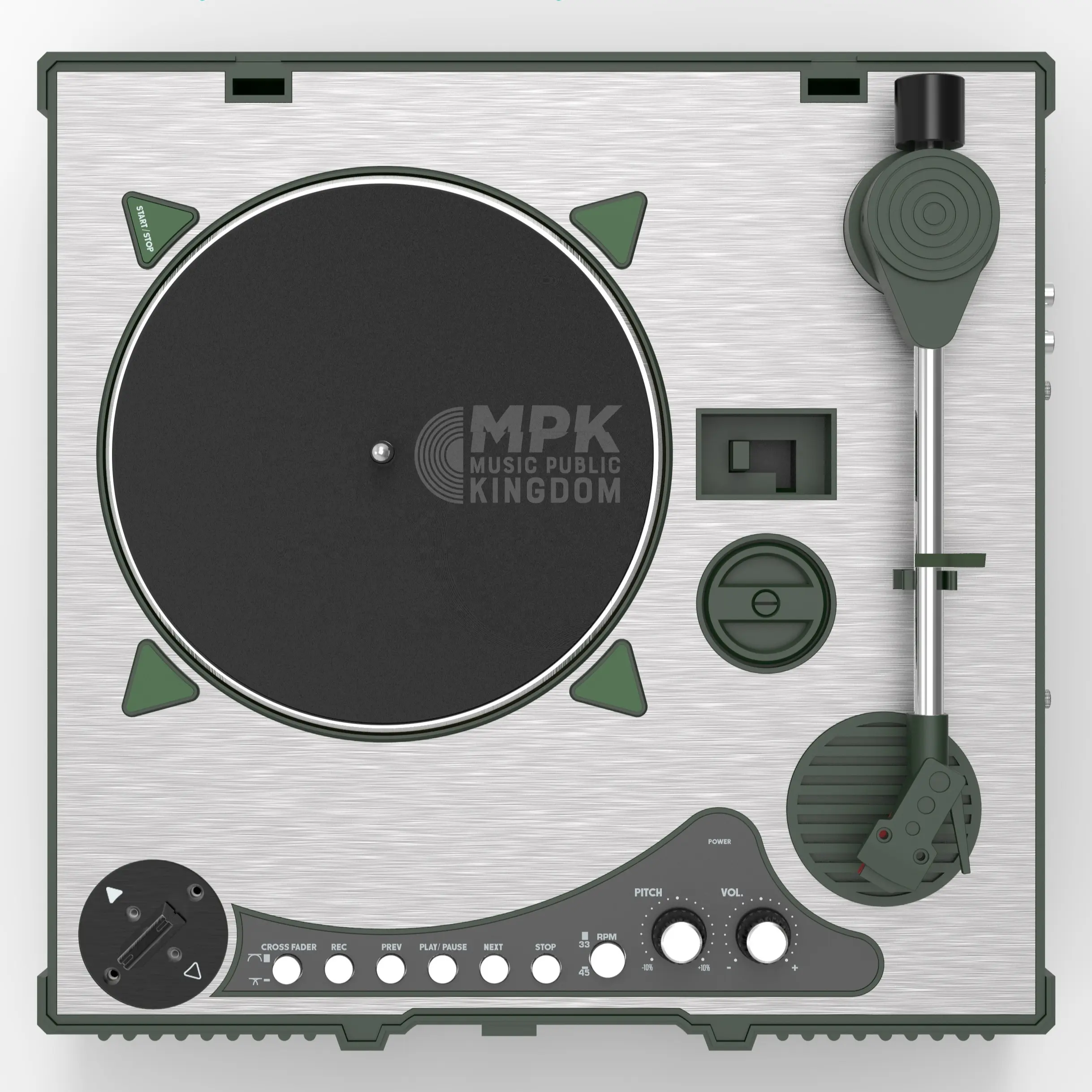 Reproductor de música portátil para DJ LP, dispositivo moderno con interruptor de tobogán incorporado, con USB para reproducir y grabar, Tocadiscos