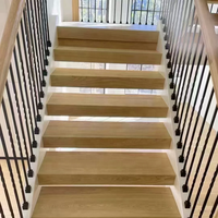 Marches d'escalier sur mesure pour villas duplex et lofts, marches intérieures en bois massif, marches d'escalier en bois de chêne rouge américain, planchers en bois.