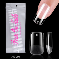 150 faux ongles carrés mi-mat extra courts, forme amande moyenne, design français, application facile, couvrance totale, doux pour les doigts