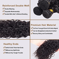 Bridger Hair Lots de mèches bouclées Jerry, Cheveux humains 100% vierges brésiliens Remy, en vrac, pour tressage et crochet pour femmes noires, double trame 10A