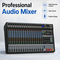 Console de mixage audio professionnelle V16-USB 16 canaux avec 24 effets DSP, égaliseur 7 bandes, USB et Bluetooth pour studio, scène et diffusion en direct