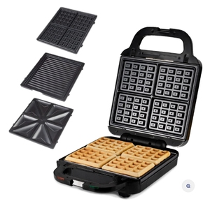 Máquina para hacer gofres de acero inoxidable 7 /6 en 1, parrilla <span class=keywords><strong>Panini</strong></span>, placas desmontables, parrilla para sándwich, prensa 3 en 1 - Product Image 1