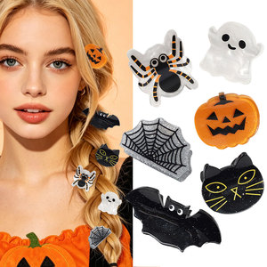 Set <span class=keywords><strong>de</strong></span> Pinzas para el Cabello <span class=keywords><strong>de</strong></span> Halloween, Brillantes y Lindas, Acrílicas con Purpurina, Mini Pinzas Brillantes y Coloridas, Festivas y Espeluznantes, Regalo para Mujeres y Niñas - Product Image 3