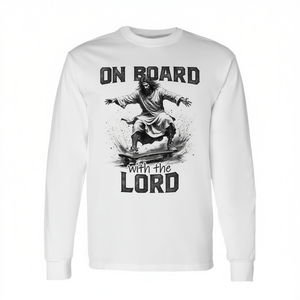 T-shirt à manches longues On Board With The Lord Jesus Skateboarding - Product Image 2