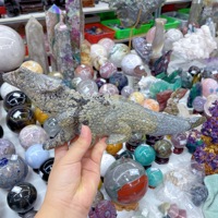 Vente en gros de sculptures en pierre naturelle de jaspe, représentant un dragon, un oiseau ou une lézard, artisanat en cristal sculpté, objets de guérison pour la décoration