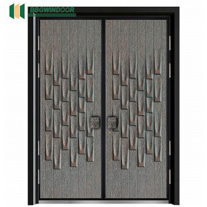 Lukliving Meilleure vente grande poignée serrure intelligente Villa fonte sécurité extérieure aluminium entrée porte principale portes d'entrée avant - Product Image 3