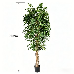 Lifelike <b>Mini</b> Banyan Artificial Plant – No Maintenance Evergreen Faux Bonsai for Home Office <b>Desk</b> Decor - Product Image 2