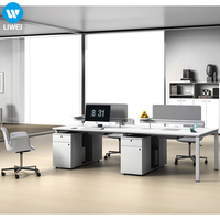 Bureau d'ordinateur de travail de bureau en bois LIWEI, cadre en acier robuste, design ergonomique moderne, extensible, modulaire pour usage commercial