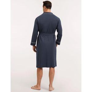 Bata de baño personalizada para hombre de viscosa de bambú, hasta la rodilla, suave y cómoda, bata de lujo para spa, para hombre - Product Image 2