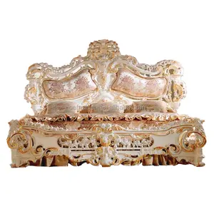 OE-FASHION итальянская Главная спальня окрашенная цельная деревянная двойная кровать роскошный французский дворец 1,8 метров резная Свадебная Кровать Принцесса Кровать