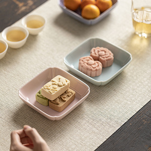 <b>Ceramic</b> Square Snack <b>Plates</b> Porcelain Wedding Fruit Platter Teapot Holder Dessert Tray - Product Image 4