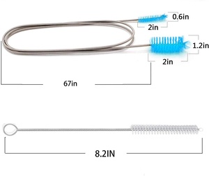 Brosse de vidange en Nylon, nettoyeur de tuyau de vidange élastique à Double extrémité, brosse de nettoyage d'évier - Product Image 2