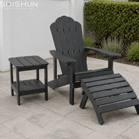 Ensemble de chaises Adirondack d'extérieur, 3 pièces, chaise de patio en polybois PS avec repose-pieds et table d'appoint, vis en acier inoxydable, emballage KD