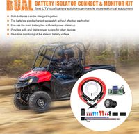 Werkslieferung 12V UTV Dual-Batterie-Isolator-Kit LED Digital Doppel-Voltmeter 6-Gauge-Kabelrelais für Honda Pioneer 1000 700 500