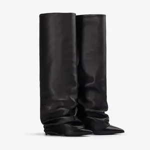 <span class=keywords><strong>Bottes</strong></span> à talons pour femmes Xinzirain, design de marque, bout pointu, tige large, talon fin, <span class=keywords><strong>bottes</strong></span> hautes pour femmes - Product Image 5