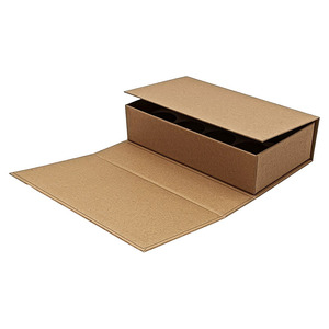 Recycled Custom Brown Kraft Paper <b>Box</b> <b>Book</b> Shape Magnetic Gift Packaging with Embossing and Sponge Liner - Product Image 1