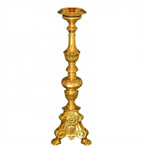 Candelabro de Pie Antiguo, Pedestal de Aluminio, Portavelas, Pilar, Personalizado, Hecho a Mano para Bodas, Navidad - Product Image 1